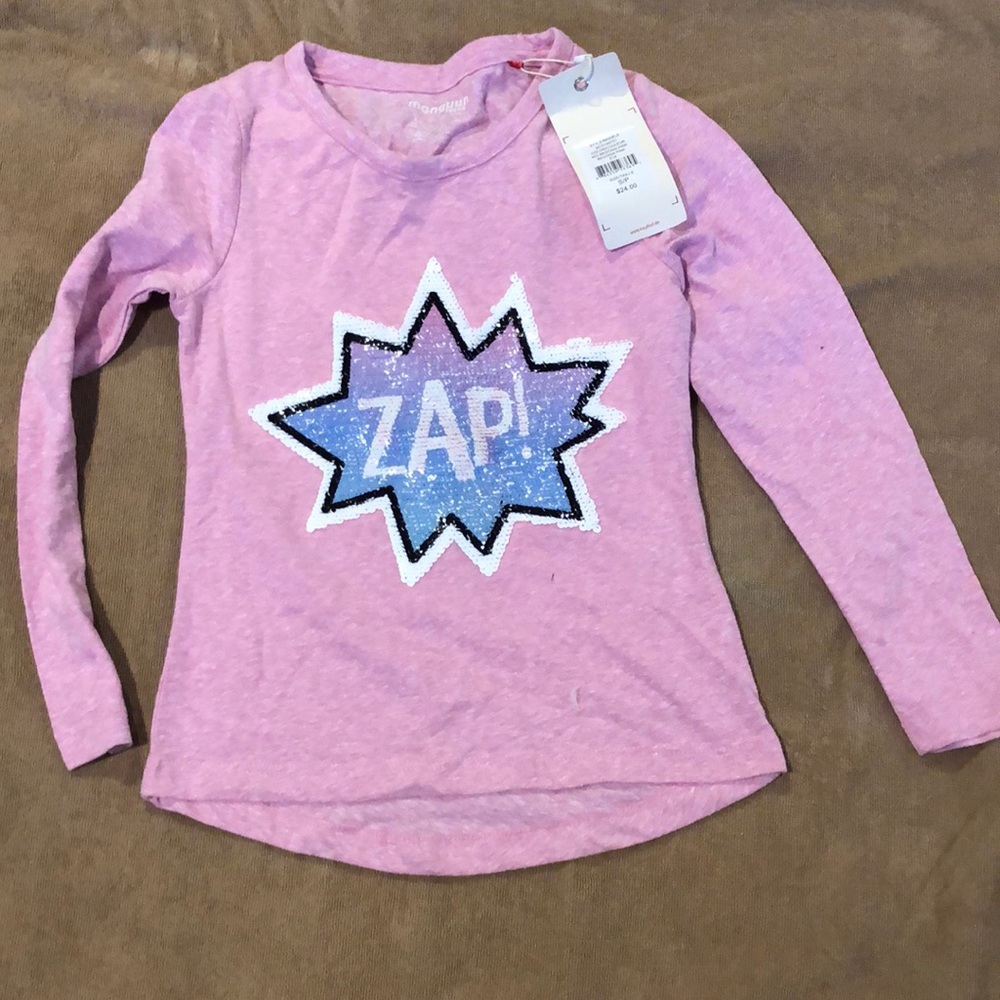 Girls long sleeve top with sequin SZ S/P NWT!